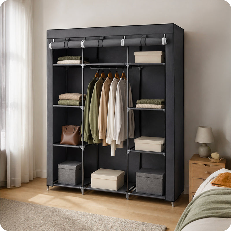 Aufbewahrungsschrank mit Abdeckung und 9 Ablagen 150x45x175cm