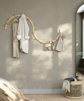 Set aus 4 Wandgarderoben mit 3 verstellbaren Holzhaken