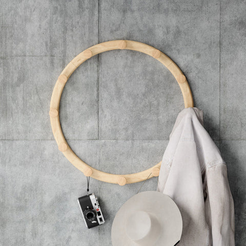 Set aus 4 Wandgarderoben mit 3 verstellbaren Holzhaken