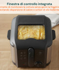 Elektrische 3-Liter-Fritteuse aus Edelstahl mit Geruchsfilter und regelbarem Thermostat