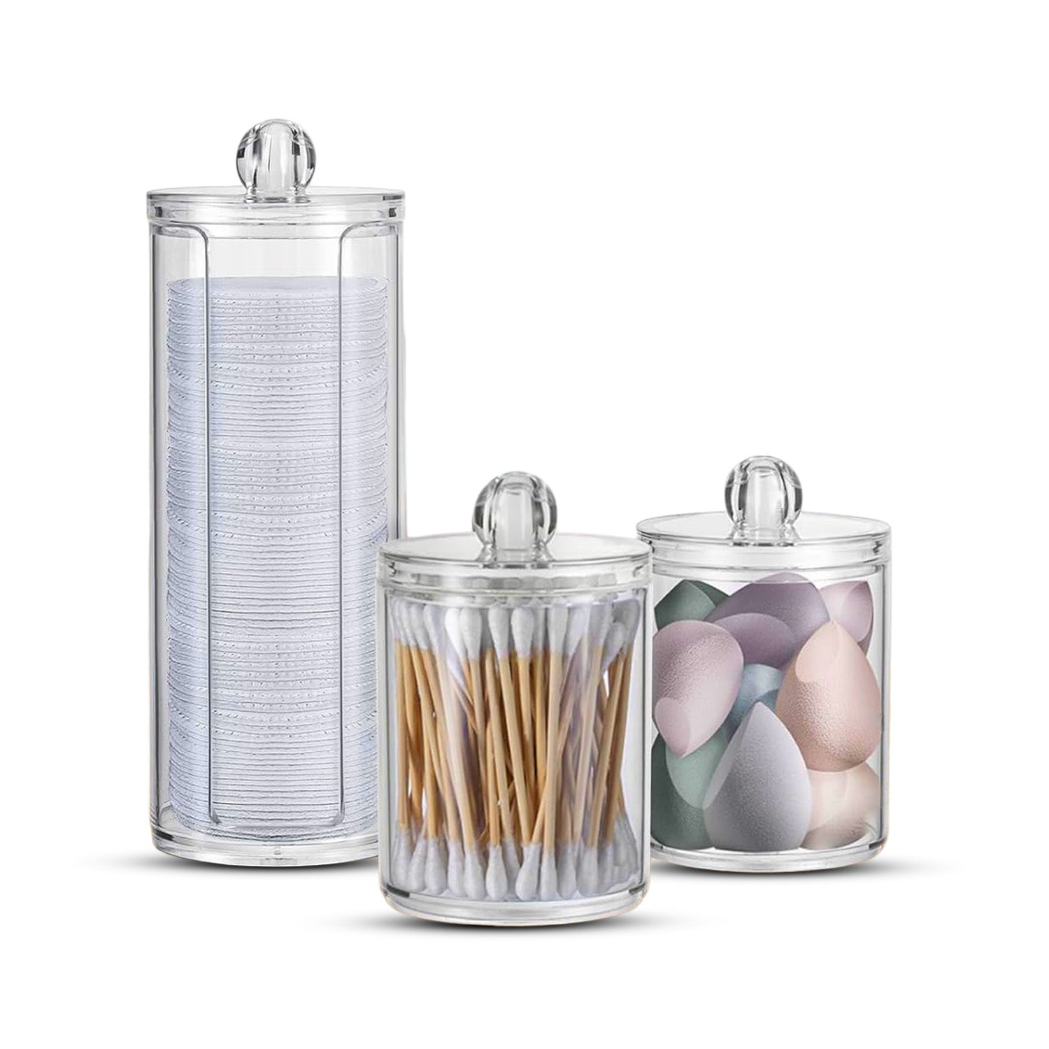 Transparente Badorganizer - 3-teiliges Set mit vielseitig verwendbarem PP-Deckel