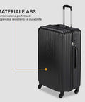 3-teiliges Trolley-Set mit Teleskopgriff und Rollen, 56/66/76 cm, Schwarz