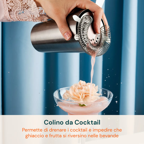 Cocktail-Set, 6-teilig, mit Holzständer - Shaker und Barzubehör