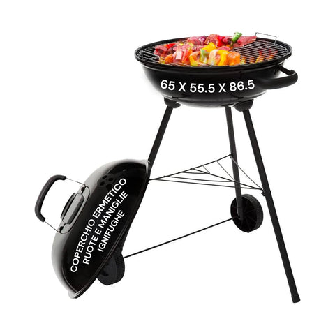 Holzkohlegrill Carmensa mit verchromtem Grillrost Ø44 cm für 6/8 Personen