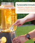 Getränkespender aus Glas, 8 l, mit Aluminiumhahn