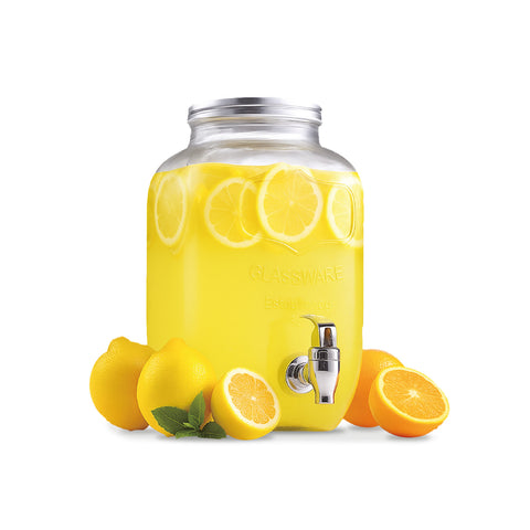 Getränkespender aus Glas, 8 l, mit Zapfhahn