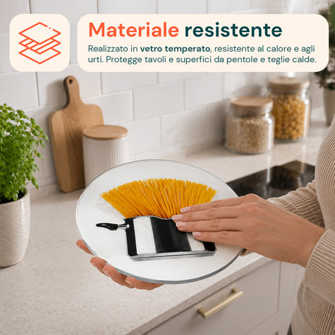 Topfuntersetzer aus gehärtetem Glas Spaghetti 20 cm