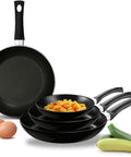 Set aus 4 antihaftbeschichteten Pfannen mit ergonomischem Soft-Touch-Griff