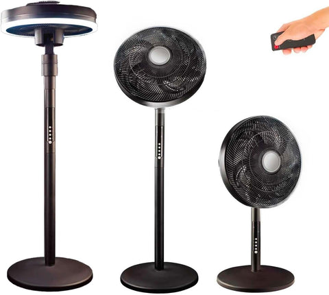 2-in-1-Ventilator für Tisch und Boden, 70 W, schwenkbare LED-Lampe und 4 Geschwindigkeitsstufen