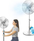 Leiser Standventilator, 50 W, mit 3 Geschwindigkeitsstufen und einstellbarer Oszillation