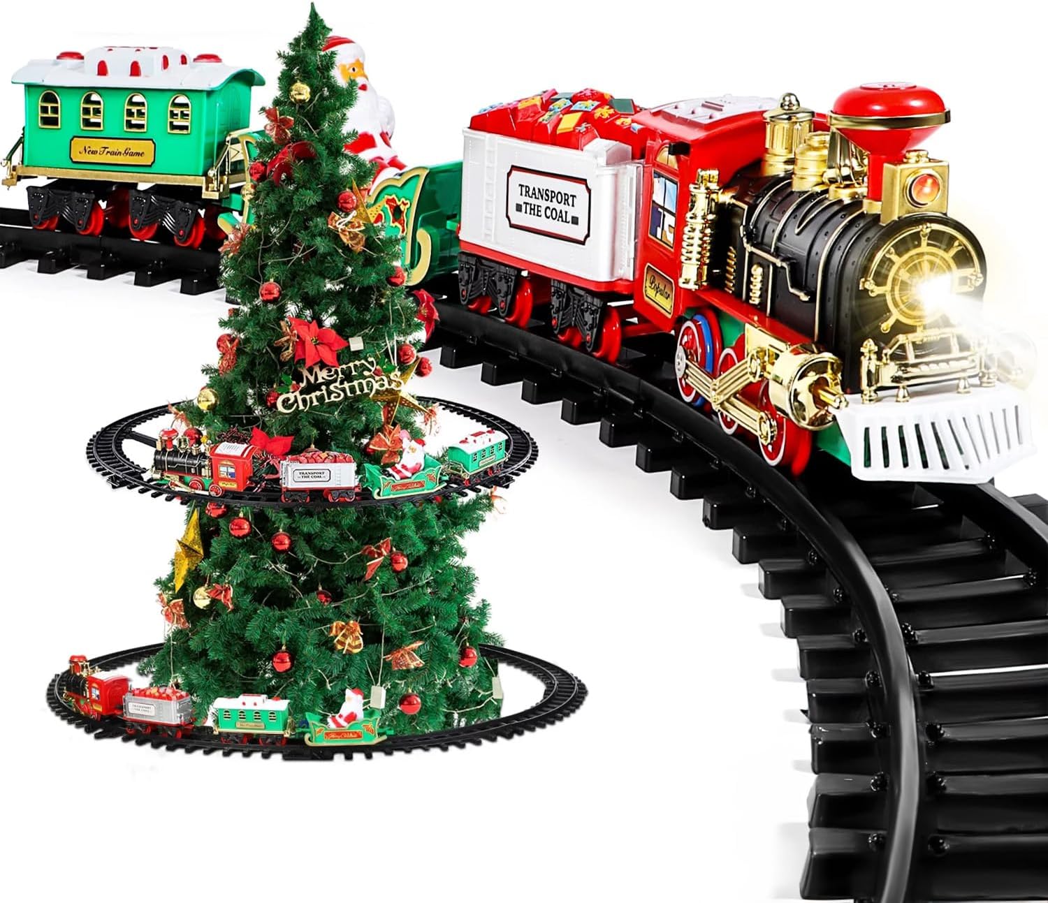 Animierter elektrischer Weihnachtzug mit Lichtern und Geräuschen für den Weihnachtsbaum