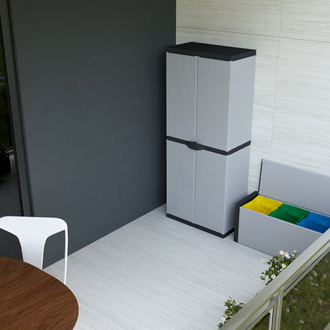Hoher Schrank mit 2 Türen und 3 Einlegeböden, 68x40x165 cm