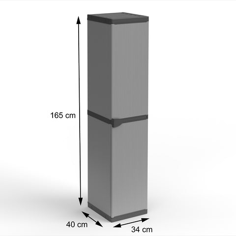 Hoher Schrank mit 1 Tür und 1 Einlegeboden, 34x40x165 cm