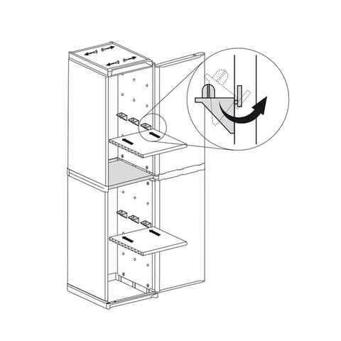 Hoher Schrank mit 1 Tür und 1 Einlegeboden, 34x40x165 cm
