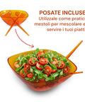 Salatschüssel PICASSO 30 cm mit Besteck – Eleganz und Funktionalität aus SAN-Harz