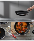 Set aus 4 antihaftbeschichteten Pfannen mit ergonomischem Soft-Touch-Griff