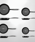 Set aus 4 antihaftbeschichteten Pfannen mit ergonomischem Soft-Touch-Griff