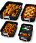 Set mit 4 rechteckigen Backblechen für den Vulcano-Ofen 20-25-30-35cm