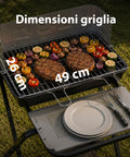 Zusammenklappbarer Grill aus schwarz emailliertem Stahl mit Rädern 60x80x84cm