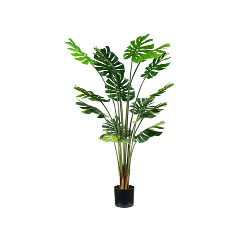 Monstera-Pflanze aus Polyethylen mit 16 Blättern und Übertopf mit Moos, 170cm
