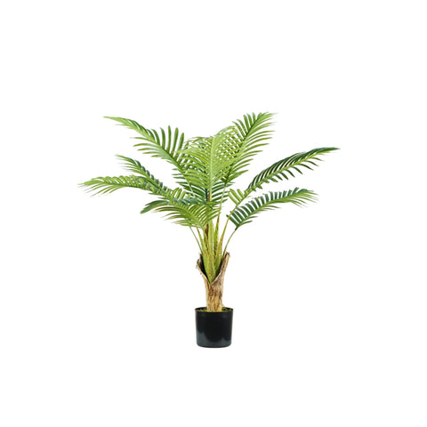 Areca-Palme aus Polyethylen mit 9 Blättern und Topf mit Moos 90cm