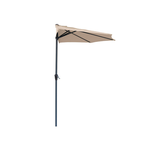 Halbrunder Wand-Sonnenschirm 2,7 x 2,3 m aus Aluminium und Polyester