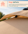 Halbrunder Wand-Sonnenschirm 2,7 x 2,3 m aus Aluminium und Polyester