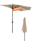 Halbrunder Wand-Sonnenschirm 2,7 x 2,3 m aus Aluminium und Polyester