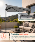 Halbrunder Wand-Sonnenschirm 2,7 x 2,3 m aus Aluminium und Polyester