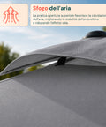 Halbrunder Wand-Sonnenschirm 2,7 x 2,3 m aus Aluminium und Polyester