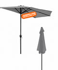 Halbrunder Wand-Sonnenschirm 2,7 x 2,3 m aus Aluminium und Polyester