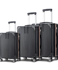 3-teiliges Trolley-Set 56/66/76 cm, Schwarz, aus ABS