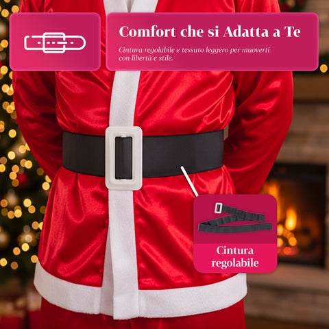 Komplettes Weihnachtsmannkostüm – Mütze, Bart, Jacke und Hose