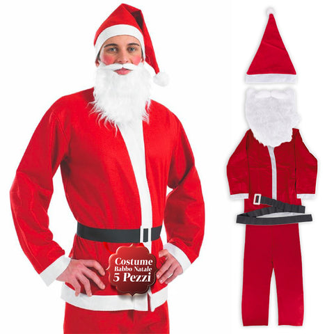 Komplettes Weihnachtsmannkostüm – Mütze, Bart, Jacke und Hose