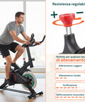 Professionelles Indoor-Bike – Stahlrahmen und Display mit Smartphone-Halterung