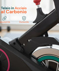 Professionelles Indoor-Bike – Stahlrahmen und Display mit Smartphone-Halterung