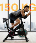 Professionelles Indoor-Bike – Stahlrahmen und Display mit Smartphone-Halterung