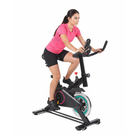 Professionelles Indoor-Bike – Stahlrahmen und Display mit Smartphone-Halterung