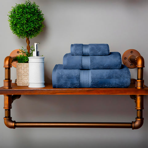 3-teiliges Baumwoll-Handtuchset fürs Badezimmer