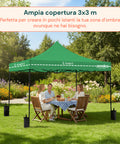 Zusammenklappbarer, wasserdichter Pavillon 3 x 3 m mit Tasche und Gewichten inklusive