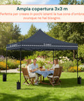 Zusammenklappbarer, wasserdichter Pavillon 3 x 3 m mit Tasche und Gewichten inklusive