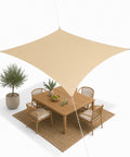 Quadratisches, wasserabweisendes Sonnensegel in Beige mit UV-Schutz für den Außenbereich
