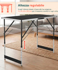 Set aus 3 klappbaren Tischen mit 4 einstellbaren Höhen und Aluminiumgestell