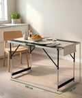 Set aus 3 klappbaren Tischen mit 4 einstellbaren Höhen und Aluminiumgestell