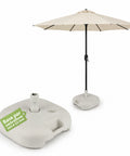 Gartenschirmständer 20 l aus PP – Befüllbarer Standfuß mit Wasser oder Sand – Für Stangen ø22-32 mm und Sonnenschirme bis 2,2 m – Maße 44x44x14 cm – Einfach zu montieren und zu reinigen