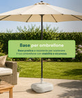 Gartenschirmständer 20 l aus PP – Befüllbarer Standfuß mit Wasser oder Sand – Für Stangen ø22-32 mm und Sonnenschirme bis 2,2 m – Maße 44x44x14 cm – Einfach zu montieren und zu reinigen