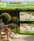 Gartenschirmständer 20 l aus PP – Befüllbarer Standfuß mit Wasser oder Sand – Für Stangen ø22-32 mm und Sonnenschirme bis 2,2 m – Maße 44x44x14 cm – Einfach zu montieren und zu reinigen