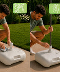 Gartenschirmständer 20 l aus PP – Befüllbarer Standfuß mit Wasser oder Sand – Für Stangen ø22-32 mm und Sonnenschirme bis 2,2 m – Maße 44x44x14 cm – Einfach zu montieren und zu reinigen