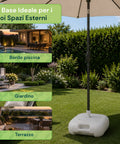 Gartenschirmständer 20 l aus PP – Befüllbarer Standfuß mit Wasser oder Sand – Für Stangen ø22-32 mm und Sonnenschirme bis 2,2 m – Maße 44x44x14 cm – Einfach zu montieren und zu reinigen