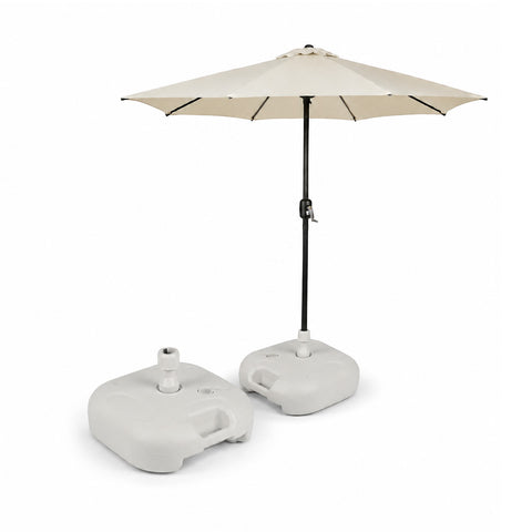 Gartenschirmständer 20 l aus PP – Befüllbarer Standfuß mit Wasser oder Sand – Für Stangen ø22-32 mm und Sonnenschirme bis 2,2 m – Maße 44x44x14 cm – Einfach zu montieren und zu reinigen